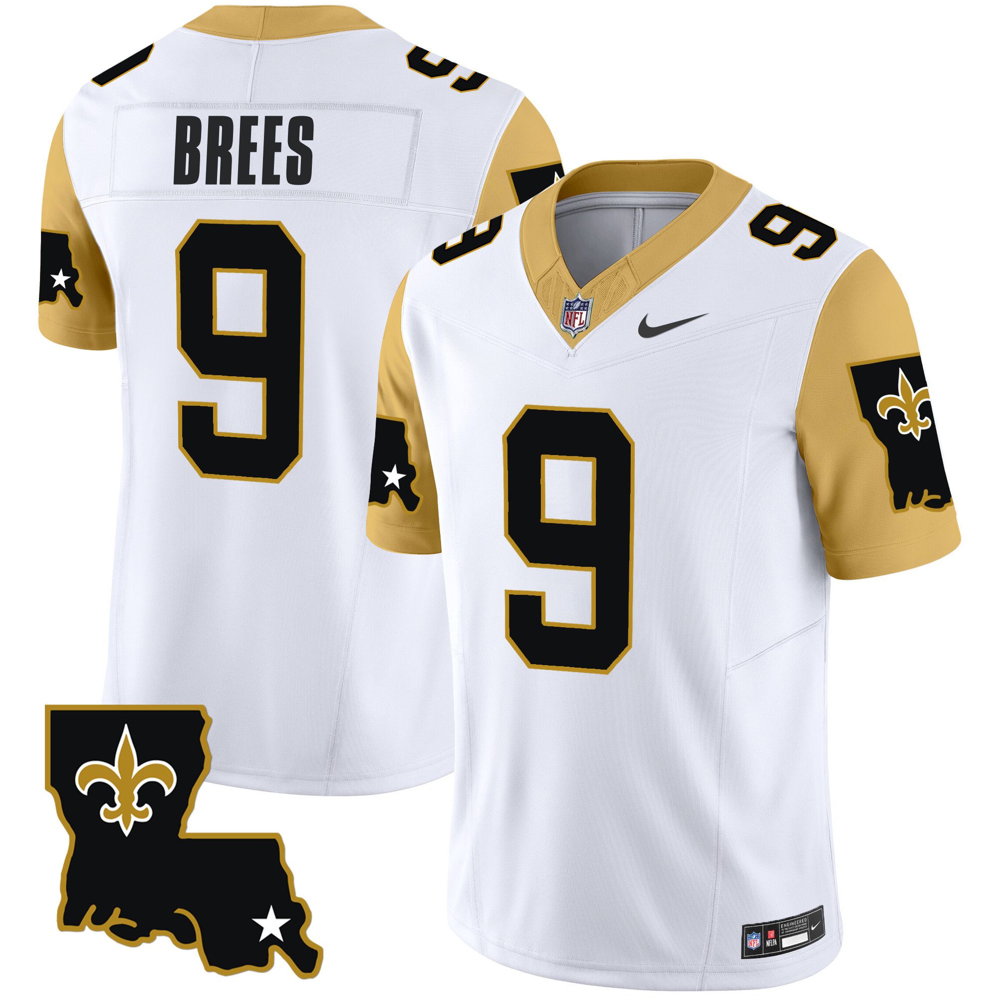 Men New Orleans Saints 9 Brees White 2024 Nike 1987 Legacy Vapor Limited NFL Jersey